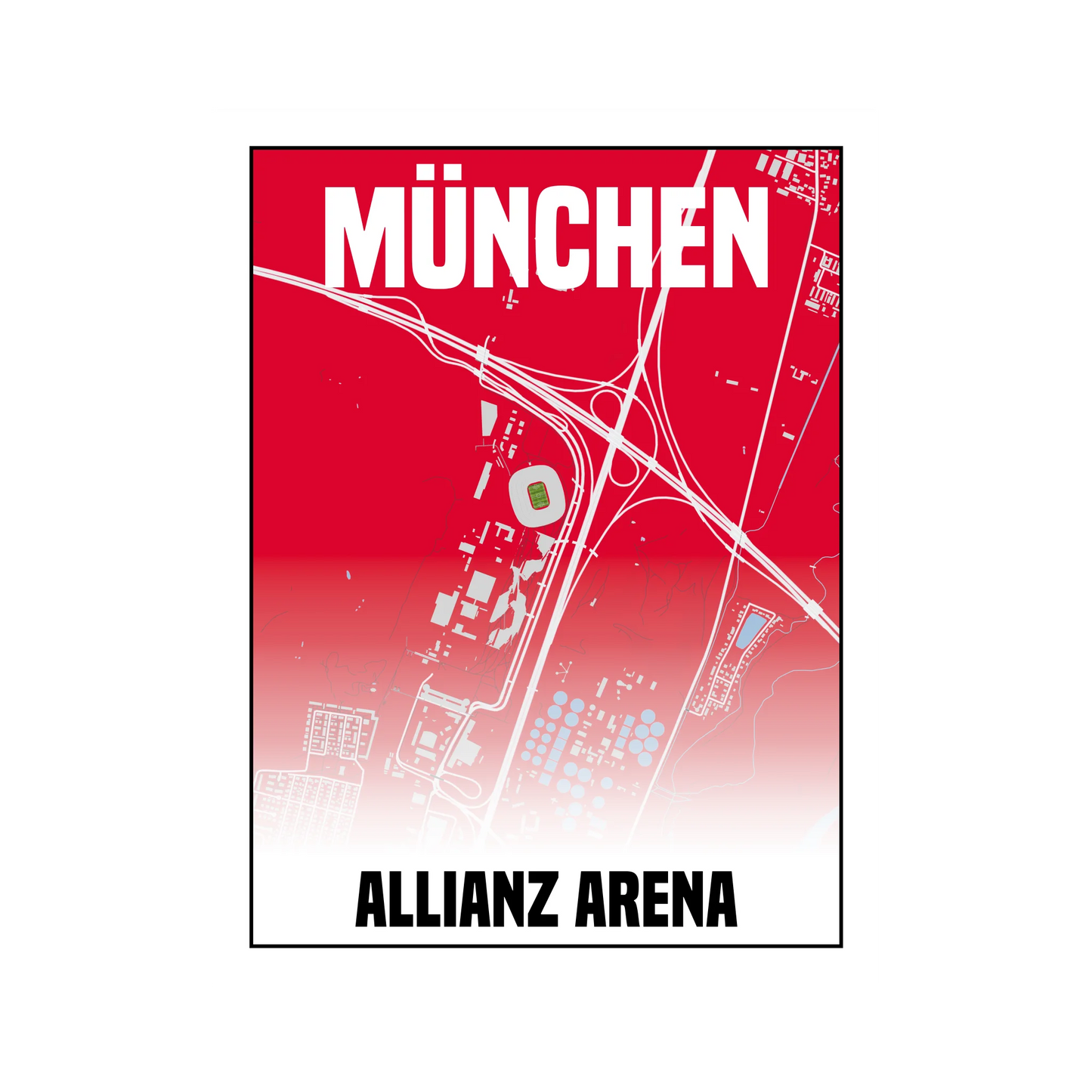 Stadion München Karte Fußball Poster