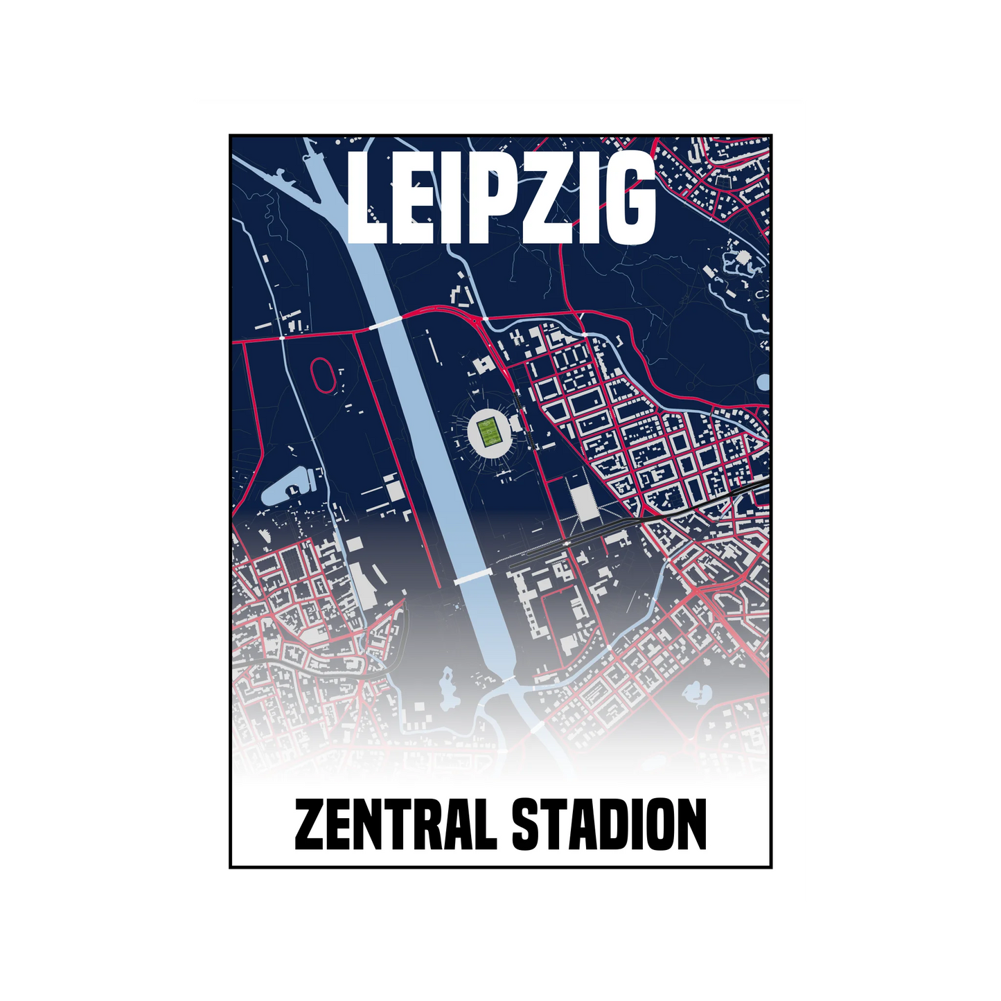 Stadion Leipzig Karte Fußball Poster
