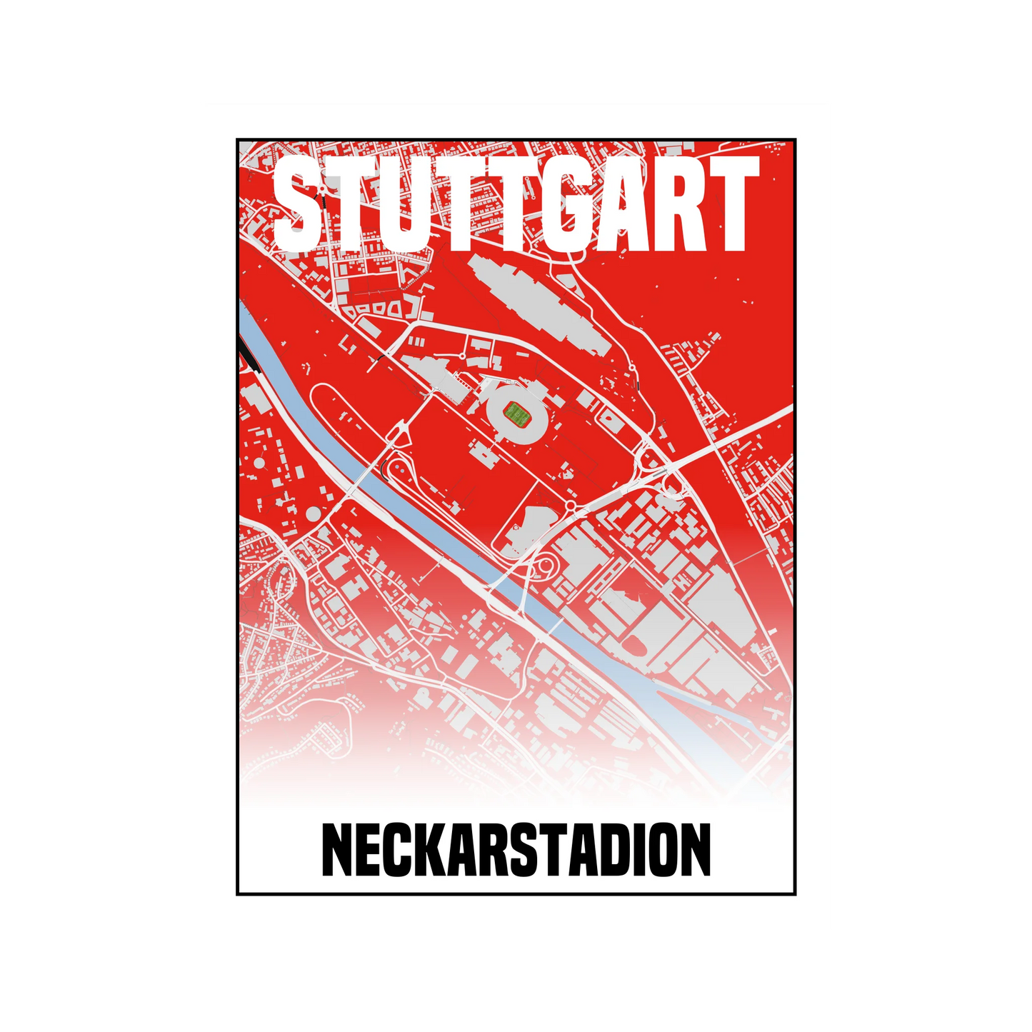 Stadion Stuttgart Karte Fußball Poster