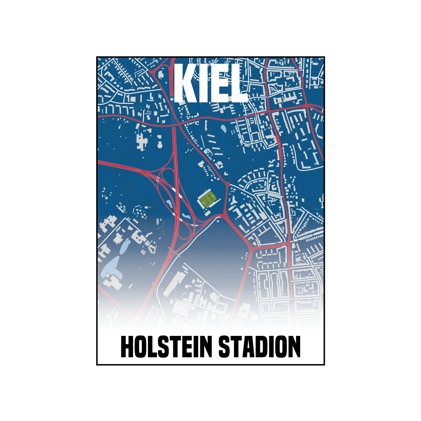 Stadion Kiel Karte Fußball Poster